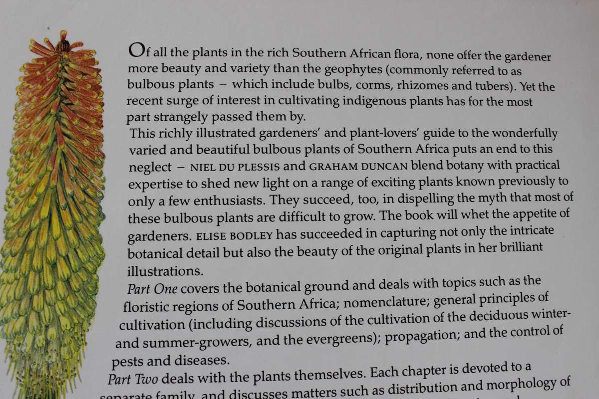 NIEL DU PLESSIS & GRAHAM DUNCAN. BULBOUS PLANTS of Southern Africa.