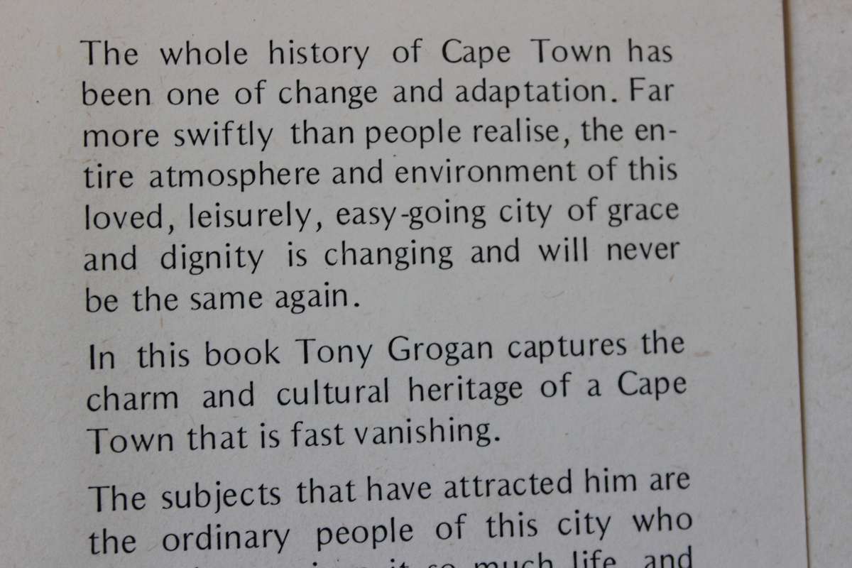 TONY GROGAN'S VANISHING CAPE TOWN - SIGNED