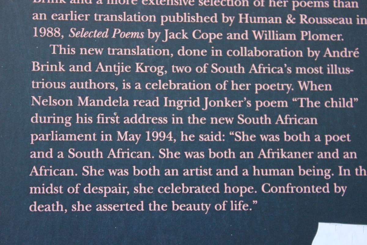 BLACK BUTTERFLIES  by Ingrid Jonker (Selected Poems) Translated by André P Brink and Antjie Krog