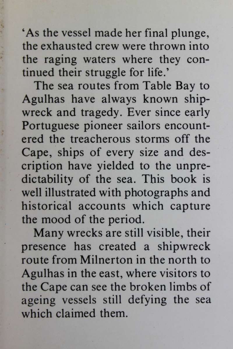 SHIPWRECKS OF THE WESTERN CAPE  by Brian Wexham