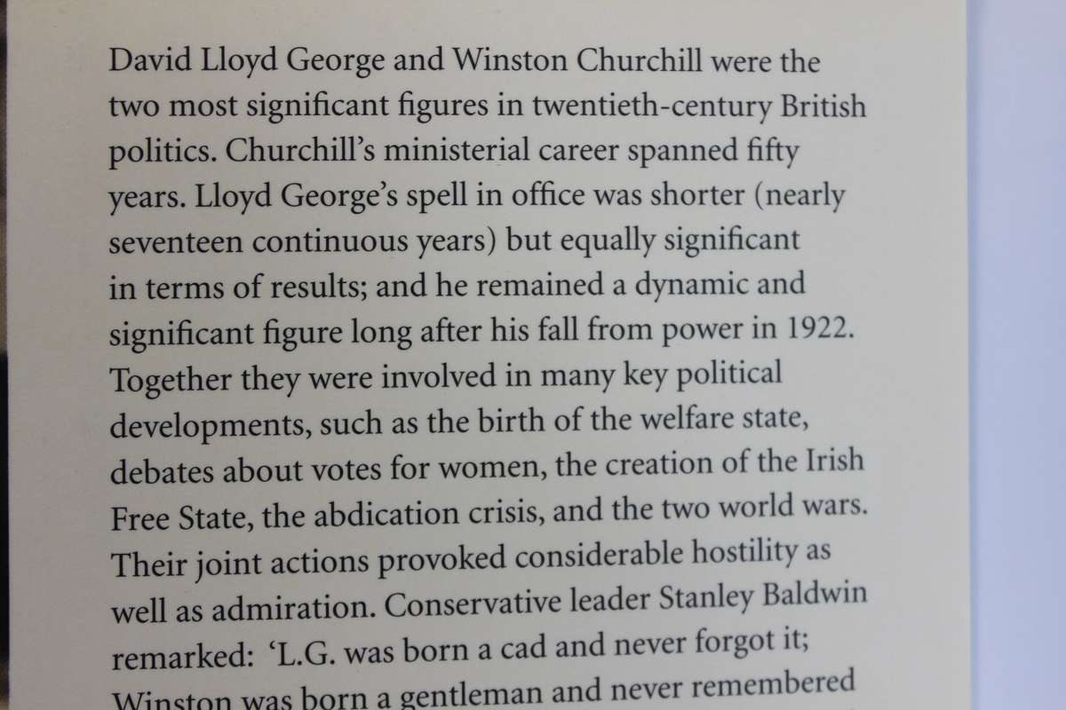 LLOYD GEORGE & CHURCHILL  Rivals for Greatness  by Richard Toye