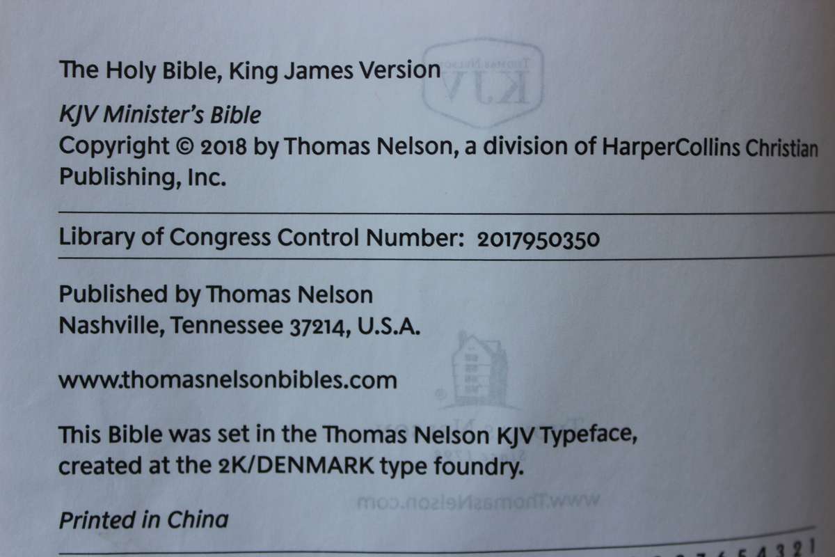 KJV MINISTER'S BIBLE (Authorized King James Version)