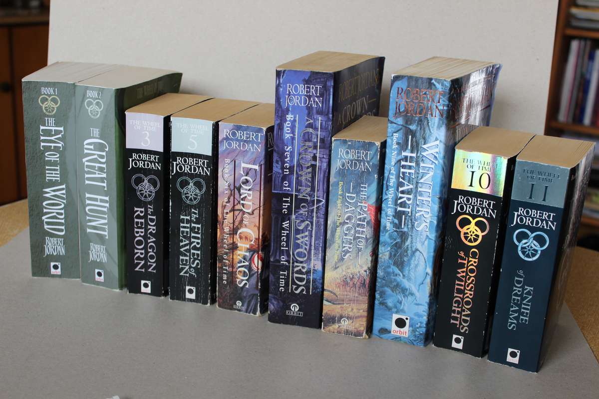 THE WHEEL OF TIME SERIES  10 Paperback Volumes: 1, 2, 3, 5, 6, 7, 8, 9, 10 and 11  by Robert Jordan