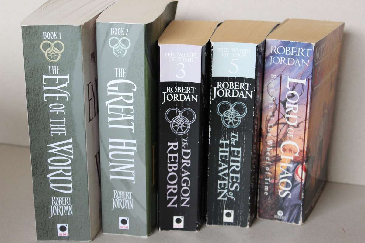 THE WHEEL OF TIME SERIES  10 Paperback Volumes: 1, 2, 3, 5, 6, 7, 8, 9, 10 and 11  by Robert Jordan