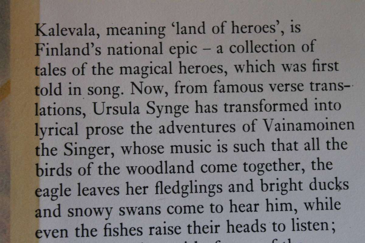 KALEVALA HEROIC TALES FROM FINLAND  by Ursula Synge