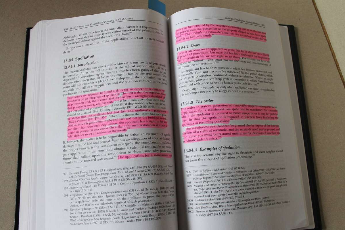 BECK'S THEORY AND PRICIPLES OF PLEADING IN CIVIL ACTIONS  by H. Daniels  Sixth Edition