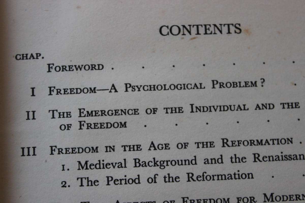 THE FEAR OF FREEDOM  by Erich Fromm