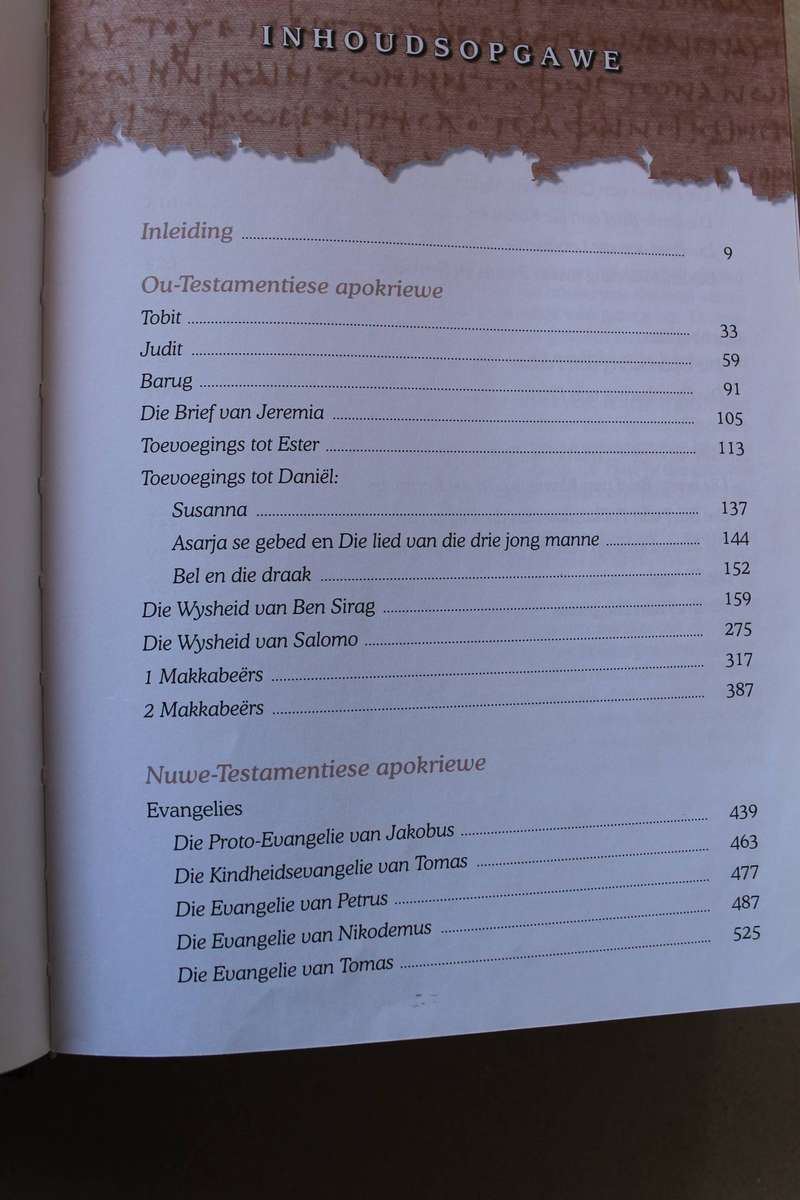 APOKRIEWE: OU EN NUWE TESTAMENT deur J van der Walt/Francois Tolmie (Verlore boeke uit die Bybelse)