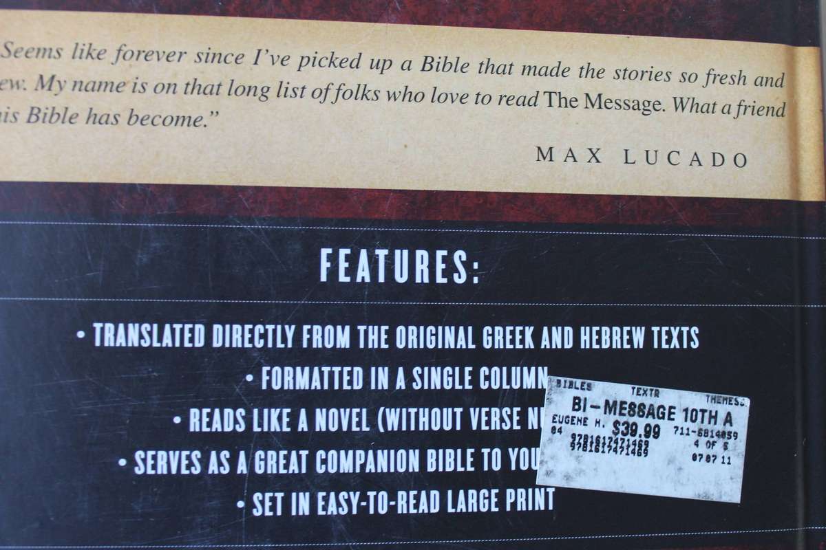 THE MESSAGE  by Eugene H. Peterson (The Bible in Contemporary Language)