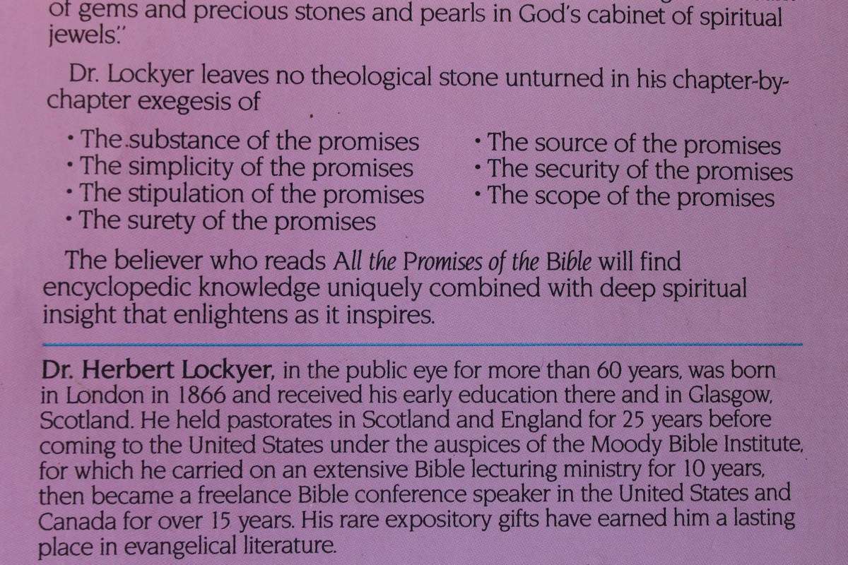 ALL THE PROMISES OF THE BIBLE  by Herbert Lockyer