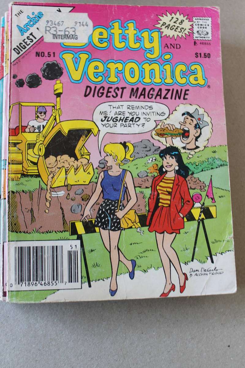 THE ARCHIE DIGEST LIBRARY: Betty and Veronica Comics Digest Magazine  Nine Magazines