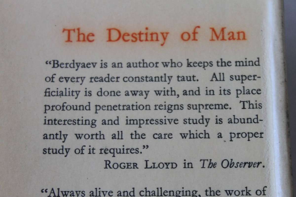 THE DESTINY OF MAN  by Nicolas Berdyaev (Second Edition 1945)