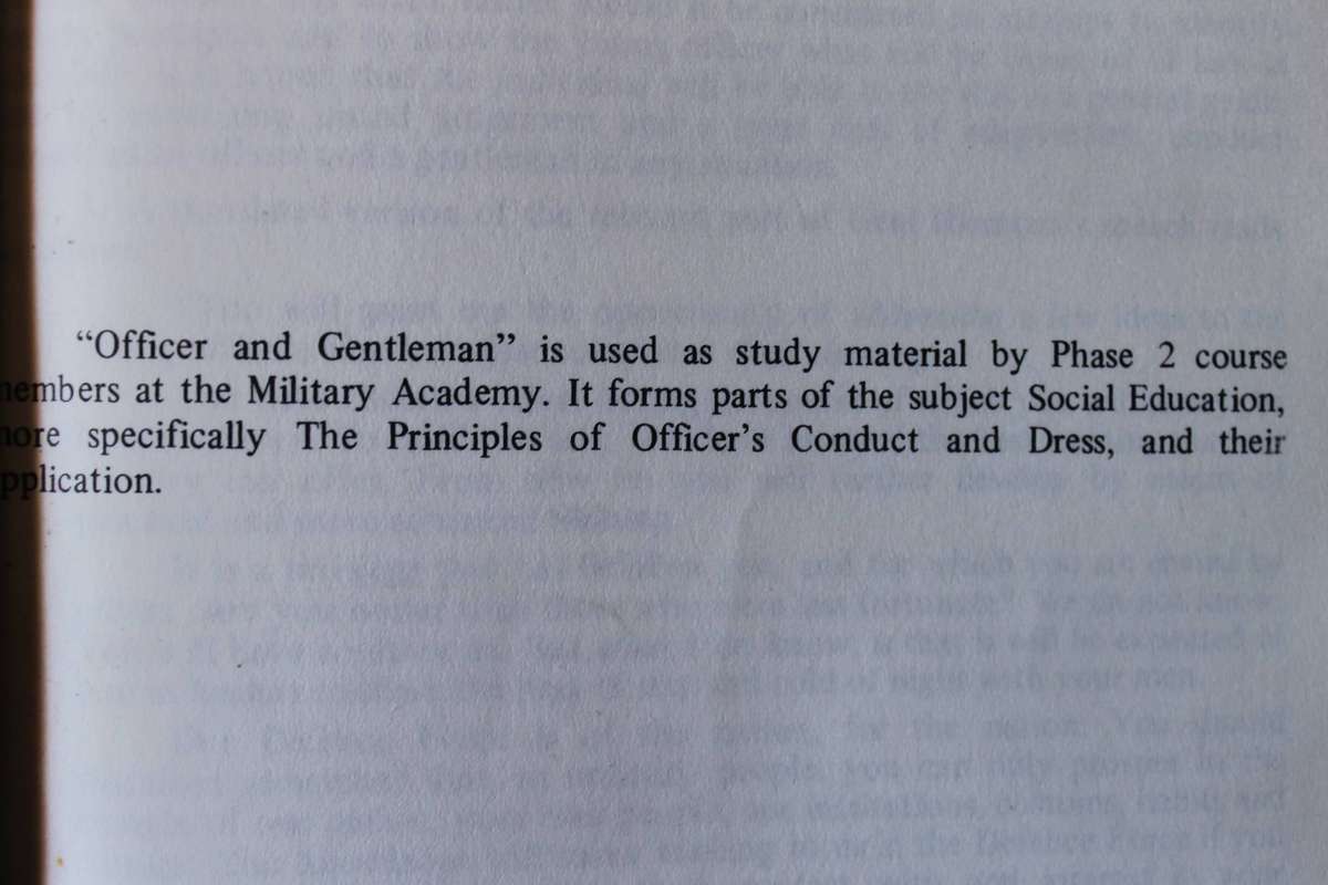 MILITARY ACADEMY SALDANHA:  Officer and Gentleman (Manual)