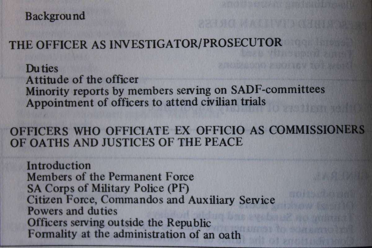 MILITARY ACADEMY SALDANHA:  Officer and Gentleman (Manual)