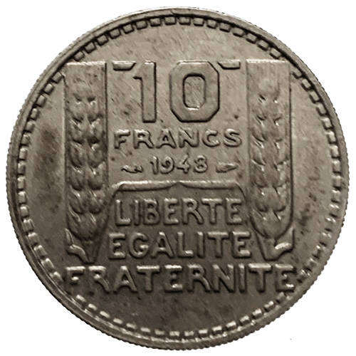 1948 France 4th Republic 10 Francs