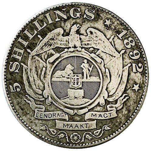 1892 ZAR 5 shillings filler coin