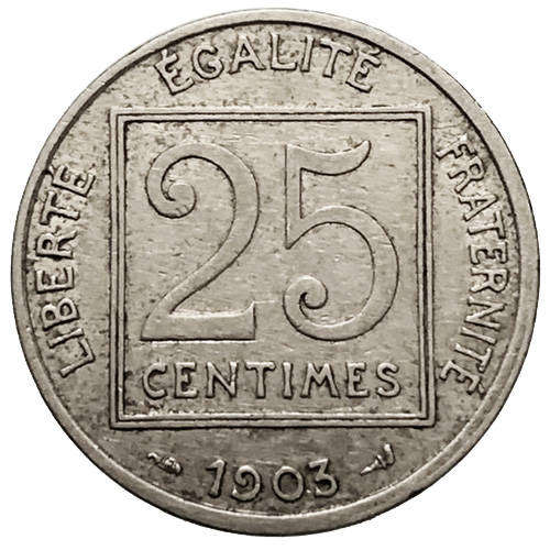 1903 France 3rd Republic 25 Centimes
