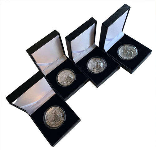 United Kingdom Britannia 1oz .999 silver 4 key dates coin set Queen Elizabeth II King Charles III