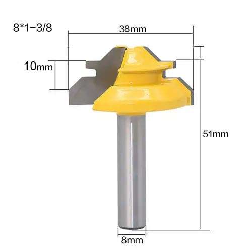 45 Degree Lock Miter Router Bit 8mm Shank