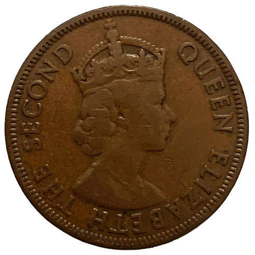 1955 Cyprus 5 Mils - Elizabeth II 1st portrait
