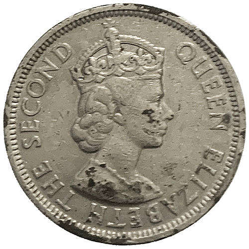 1975 Mauritius 1 Rupee - Elizabeth II 1st portrait