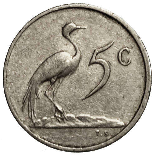 1981 South Africa Coat of Arms 2nd Decimal 5c Pure Nickel