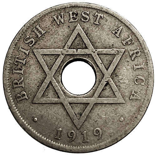 1919 British West Africa 1 Penny - George V