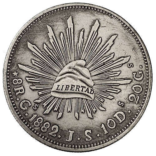 1882 Mexico 8 Reales filler coin NOT silver