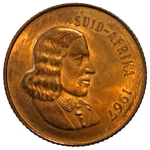 1967 South Africa Jan Van Riebeeck Afrikaans 2c Uncirculated bronze