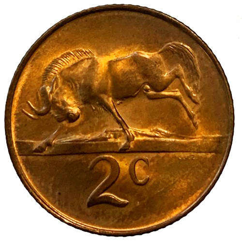 1967 South Africa Jan Van Riebeeck Afrikaans 2c Uncirculated bronze