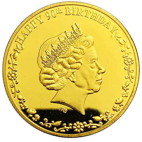 Canada QEII 90th Birthday - Golden Maple Leaf & Crown Gold & Silver Plated Set