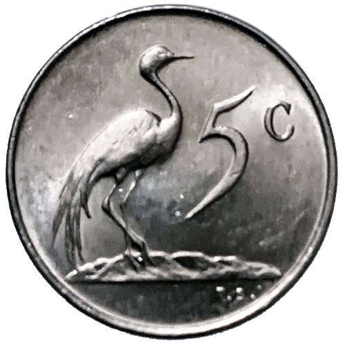 1982 South Africa John Vorster 5c pure nickel