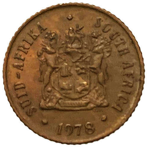 1978 South Africa Coat of Arms 2nd decimal 1c bronze