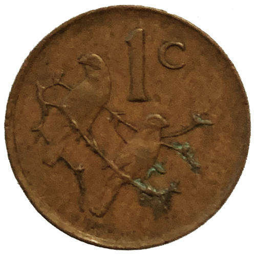 1988 South Africa coat of arms 1c bronze