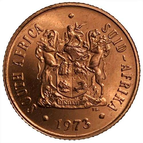 1973 South Africa 2c uncirculated bronze
