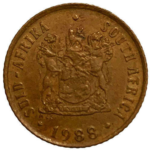 1988 South Africa Coat of Arms 2nd decimal 1c bronze