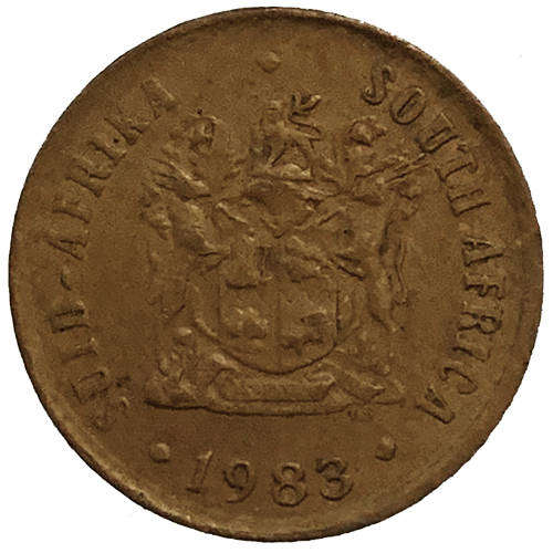 1983 South Africa coat of arms 1c bronze