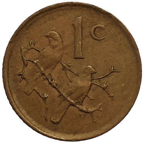 1983 South Africa coat of arms 1c bronze