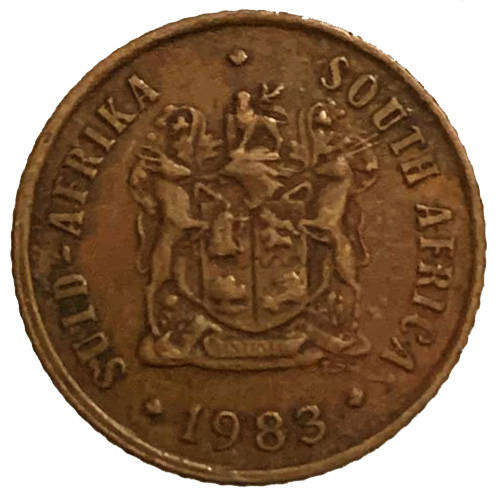 1983 South Africa Coat of Arms 2nd decimal 1c bronze
