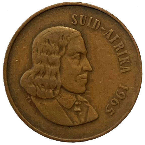 1965 South Africa Jan Van Riebeeck 2nd Decimal Afrikaans 2c Bronze