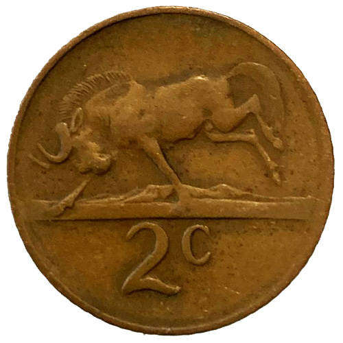 1965 South Africa Jan Van Riebeeck 2nd Decimal Afrikaans 2c Bronze