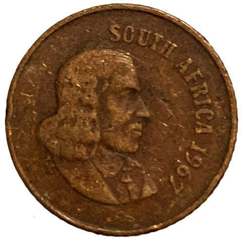 1967 South Africa Jan Van Riebeeck English 2nd Decimal 1c Bronze
