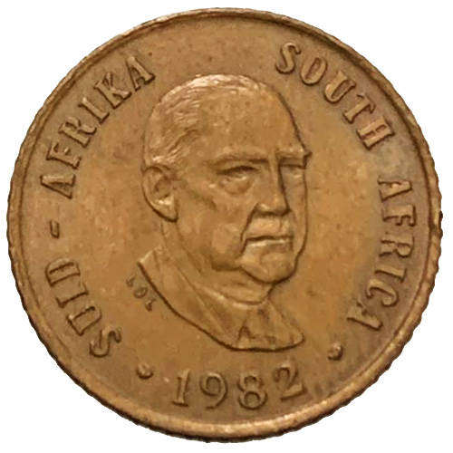 1982 South Africa 2nd decimal 1c bronze Balthazar J. Vorster