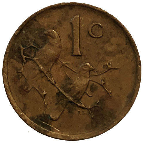 1989 South Africa coat of arms 1c bronze