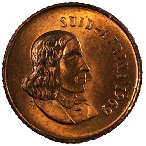 1969 South Africa Afrikaans 1c uncirculated bronze