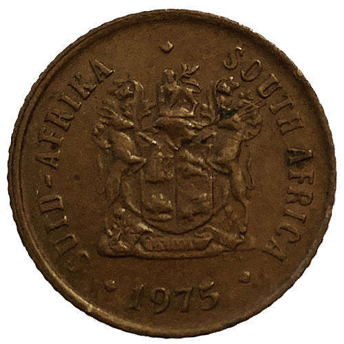 1975 South Africa coat of arms 1c bronze