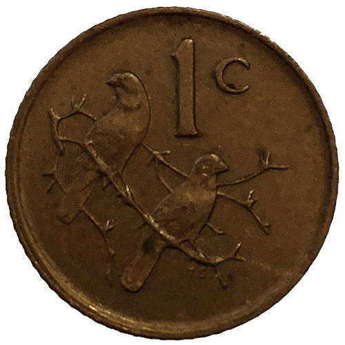 1975 South Africa coat of arms 1c bronze