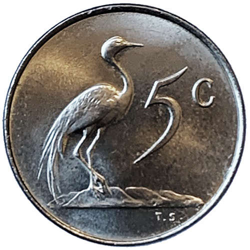 1976 South Africa Jacobus Johannes Fouche UNCIRCULATED 5c