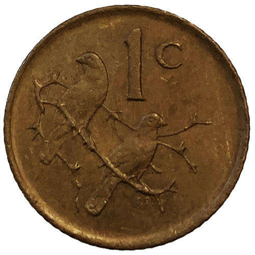 1987 South Africa coat of arms 1c bronze