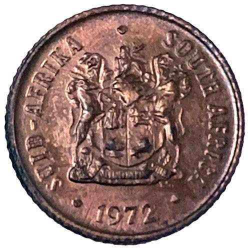 1972 South Africa 1c uncirculated bronze